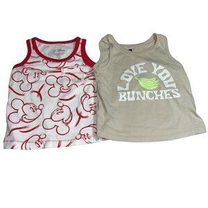 Baby Gap Mickey Mouse Toddler Tank Top Love your Bunches Organic Cotton 12-18